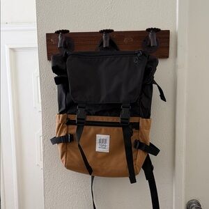 Topo Designs Black and Brown Backpack